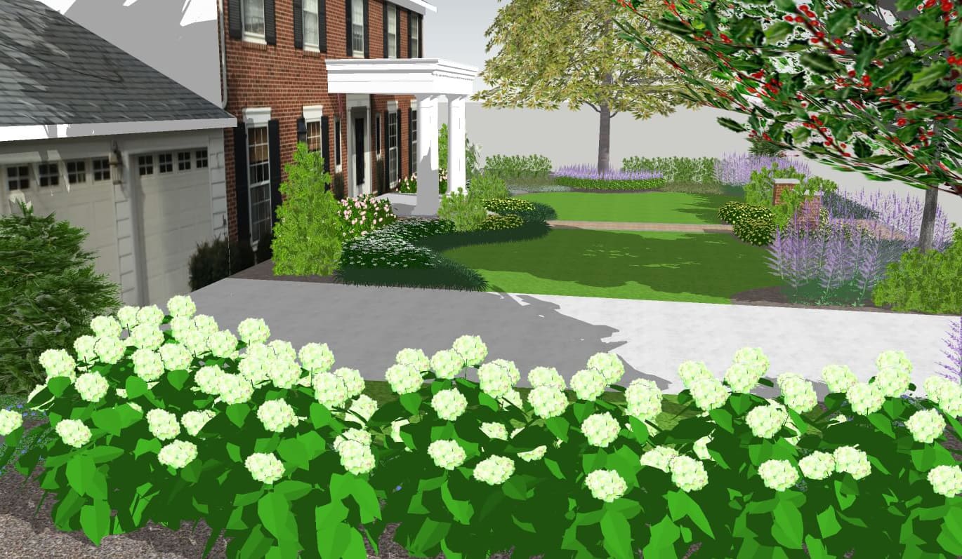 front yard landscaping concept for curb appeal