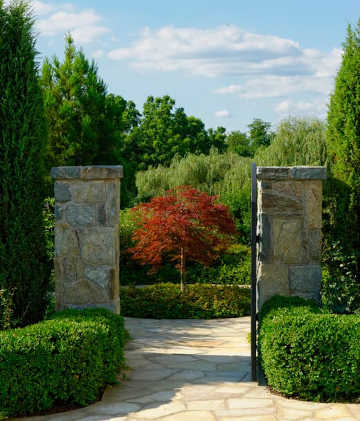 garden gate and walkway in Potomac