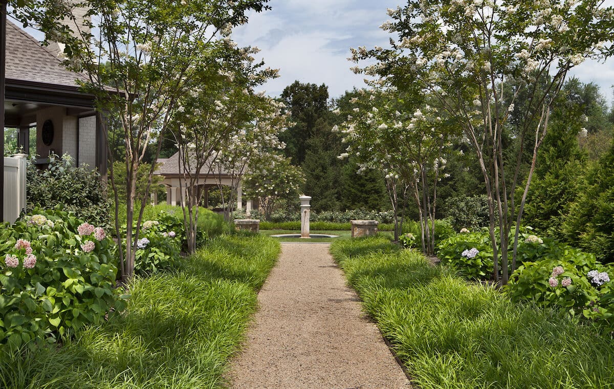 pathway to backyard privacy retreat