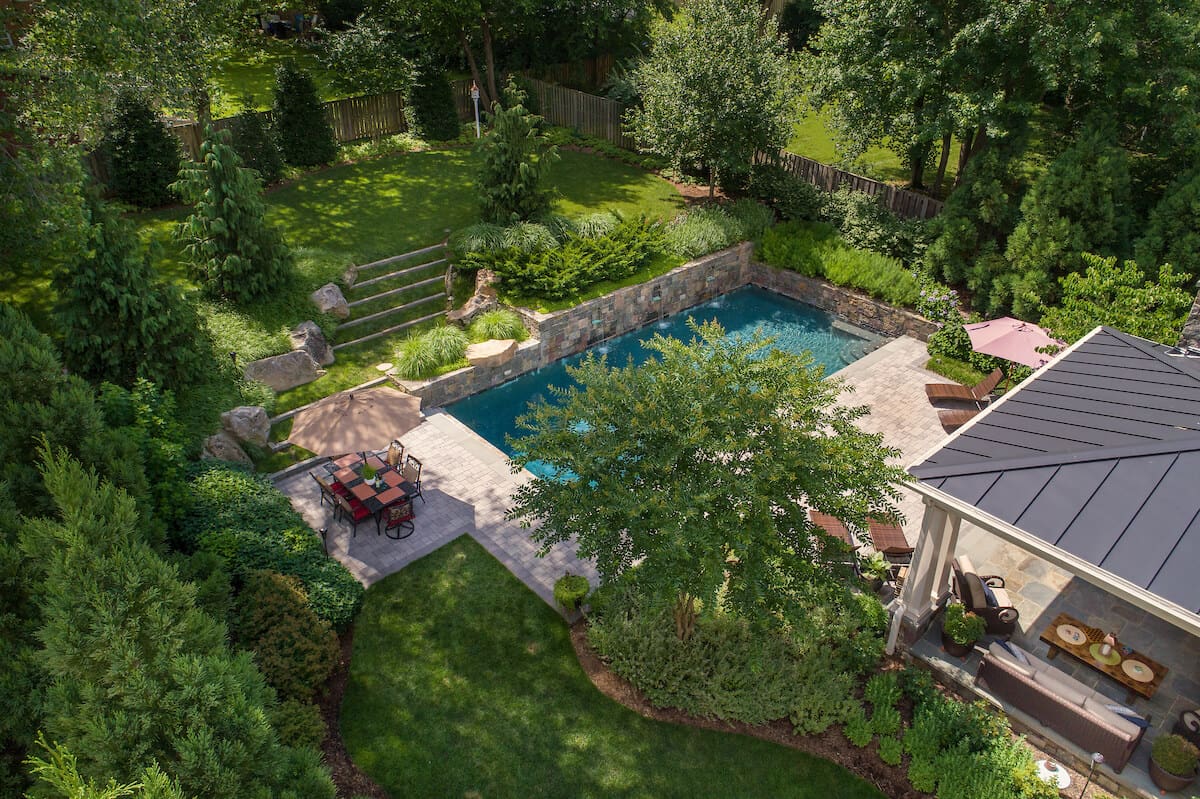 sun-shade patterns in backyard